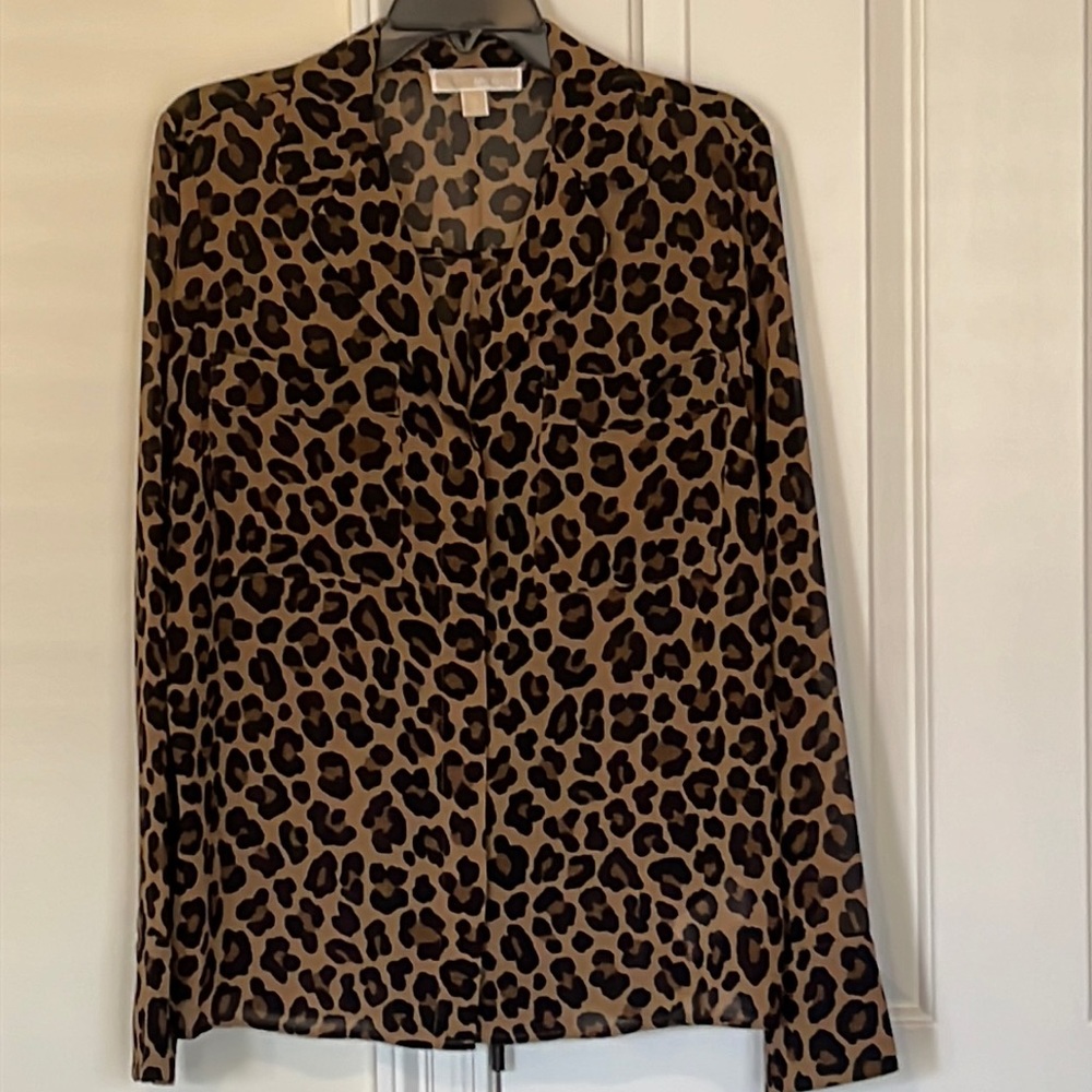 Michael Kors king sleeve sheer blouse